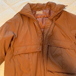 Women's Tan Puffer Jacket